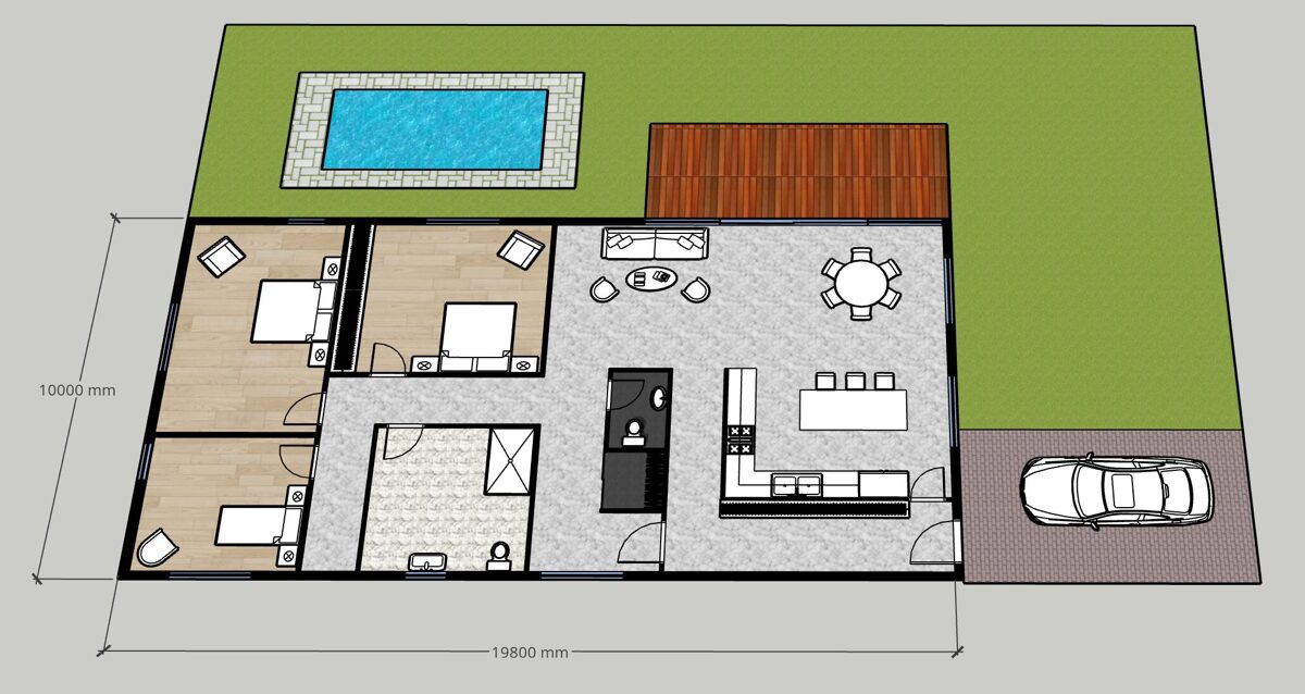 Mājas 2D telpu plānojums